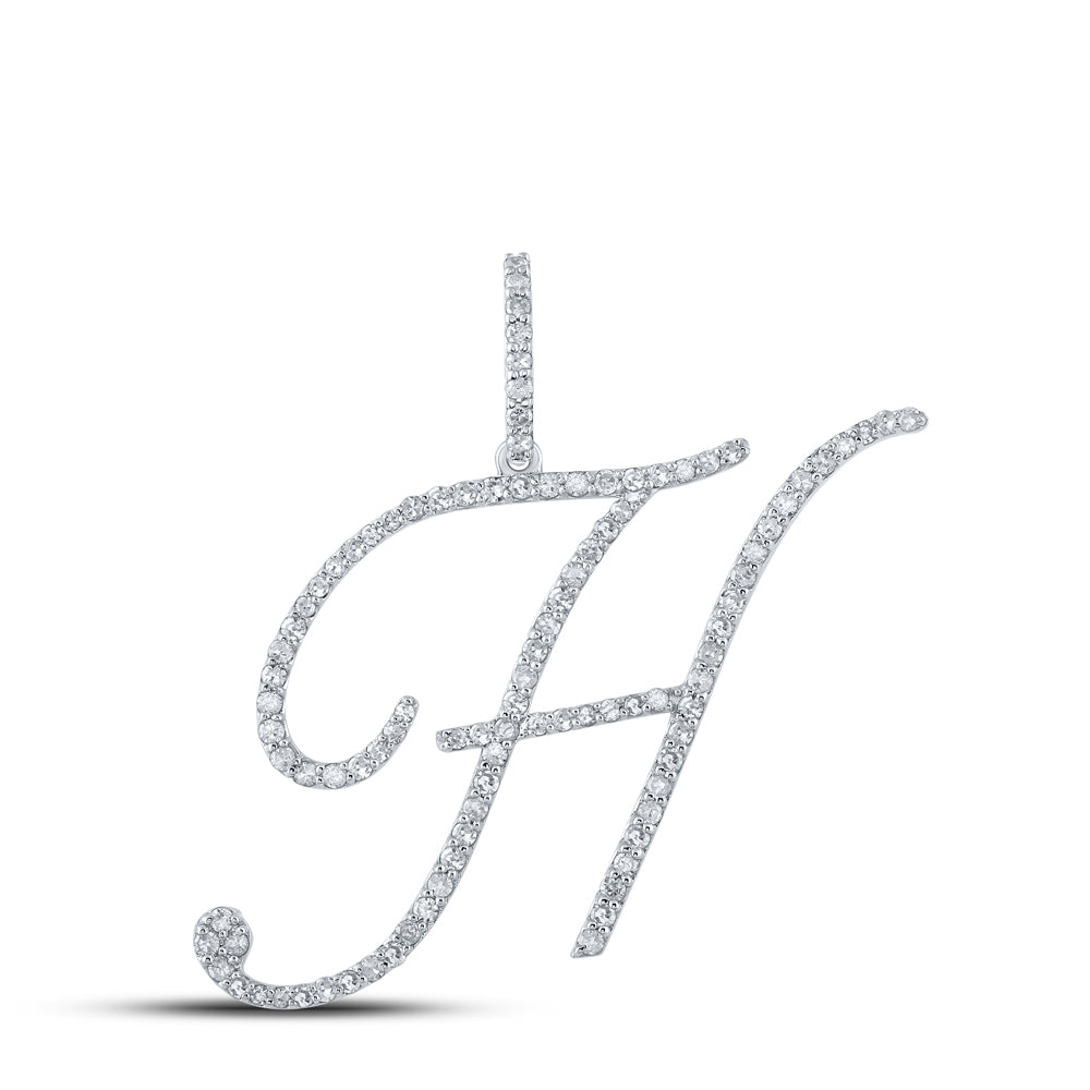 10kt Yellow Or White Gold Diamond Initial Pendant