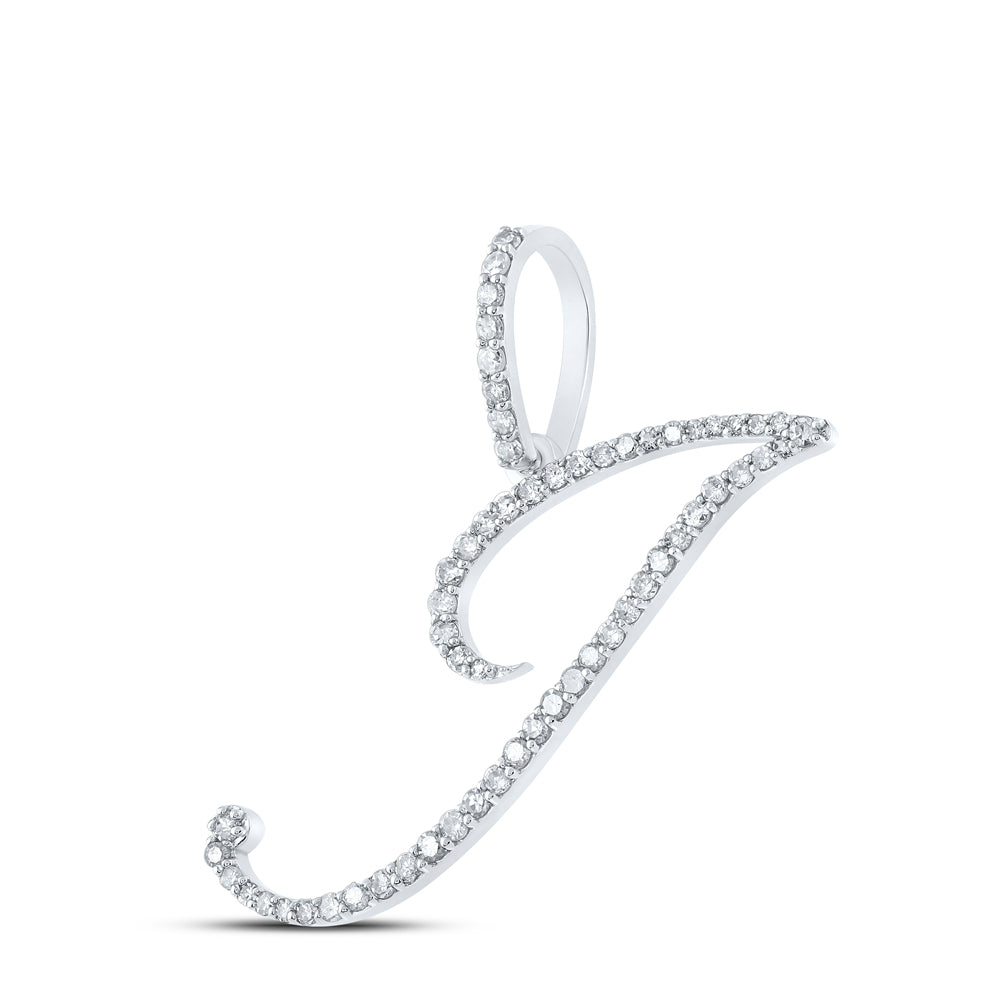 10kt Yellow Or White Gold Diamond Initial Pendant