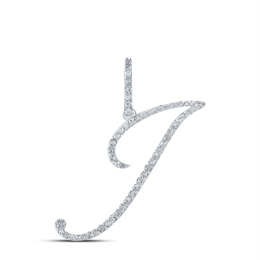 10kt Yellow Or White Gold Diamond Initial Pendant