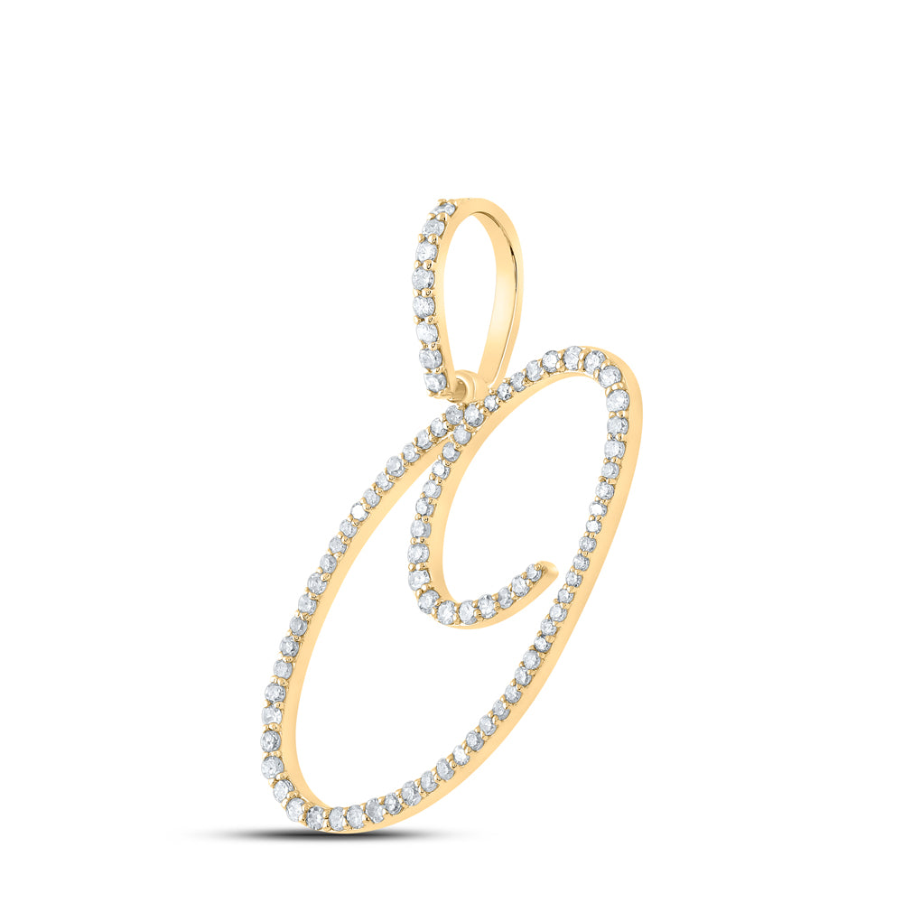 10kt Yellow Or White Gold Diamond Initial Pendant