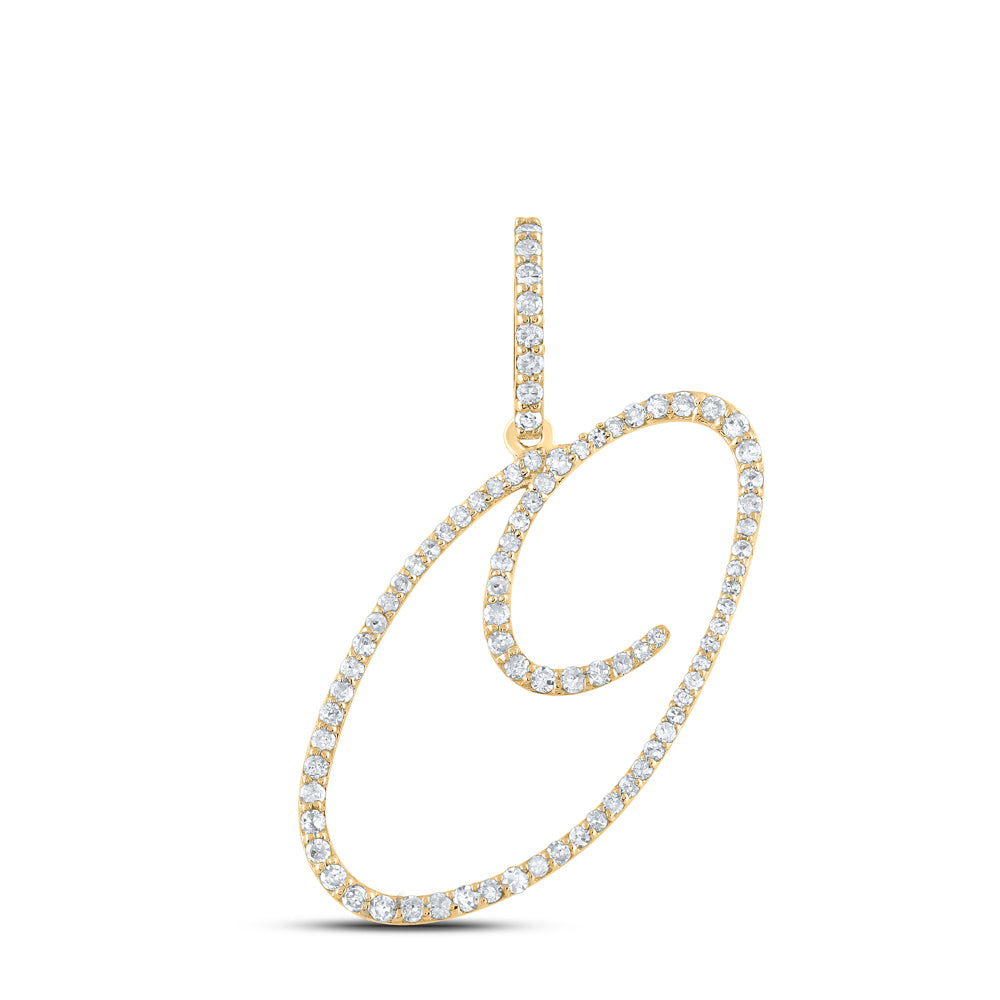 10kt Yellow Or White Gold Diamond Initial Pendant