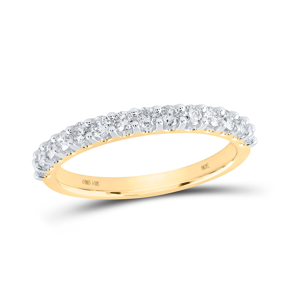 14kt Yellow Gold 1/2 Cttw Diamond Bridal Wedding Engagement Anniversary Womens Band, Women Size: 5-9