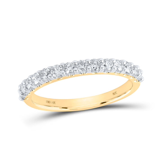 14kt Yellow Gold 1/2 Cttw Diamond Bridal Wedding Engagement Anniversary Womens Band, Women Size: 5-9