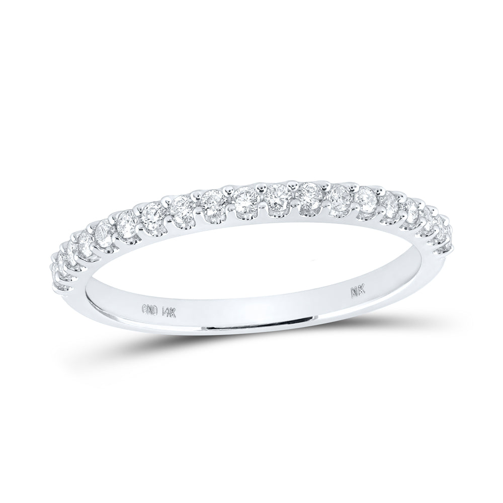 14kt White Gold 1/4 Cttw Diamond Bridal Wedding Engagement Anniversary Womens Band S9, Women Size: 5-9