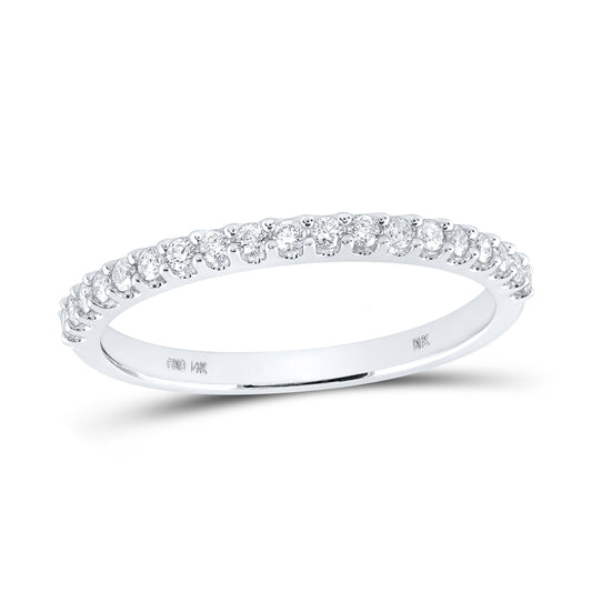 14kt White Gold 1/4 Cttw Diamond Bridal Wedding Engagement Anniversary Womens Band S9, Women Size: 5-9