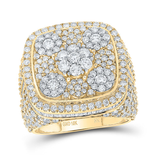 10kt Yellow Gold 5 1/4 Cttw Diamond Mens Ring, Men Size: 8-12