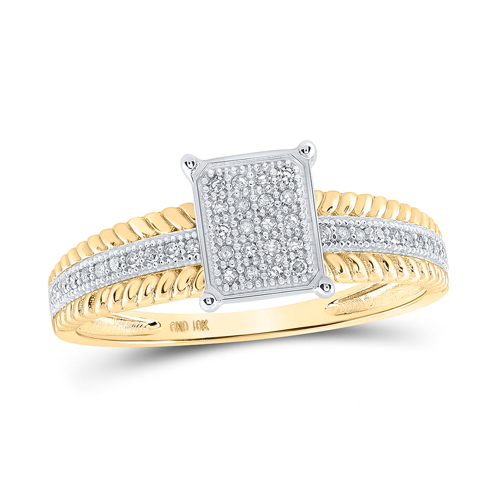 10kt Yellow Gold 1/8 Cttw Wedding Engagement Anniversary Diamond Ring, Women Size: 5-9