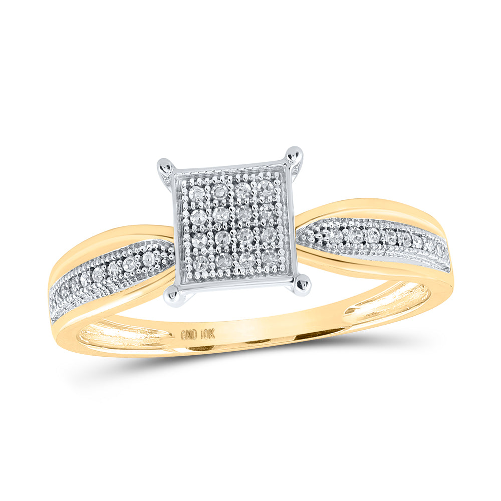 10kt Yellow Gold 1/10 Cttw Wedding Engagement Anniversary Diamond Ring, Women Size: 5-9