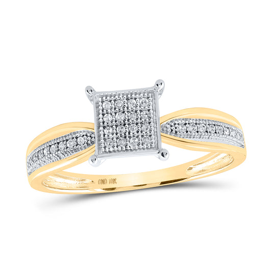 10kt Yellow Gold 1/10 Cttw Wedding Engagement Anniversary Diamond Ring, Women Size: 5-9