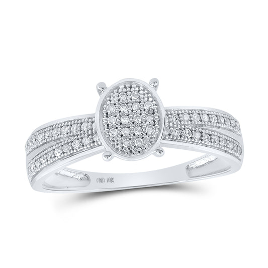 10kt White Gold 1/6 Cttw Wedding Engagement Anniversary Diamond Ring, Women Size: 5-9