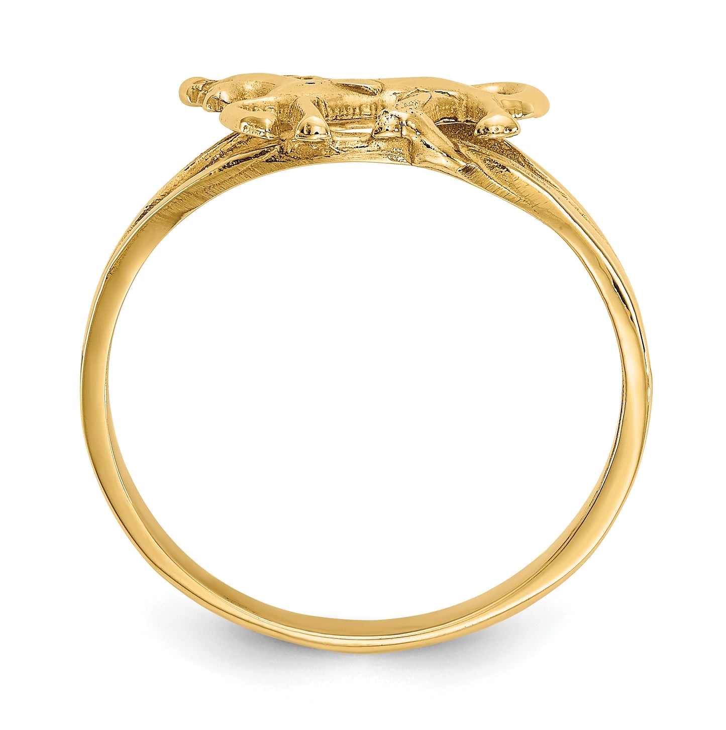 14K Yellow Gold Polished Horse Ring