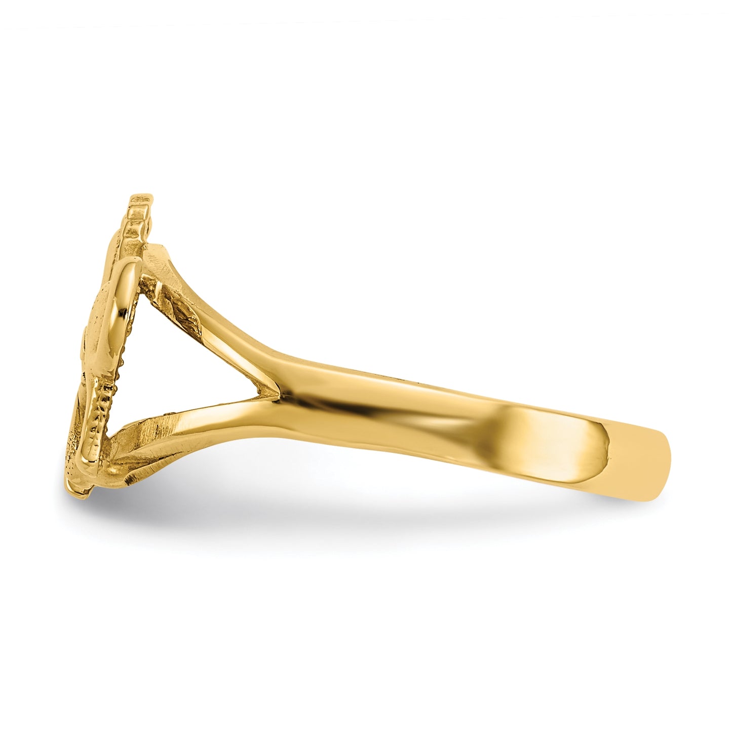 14K Yellow Gold Polished Horse Ring