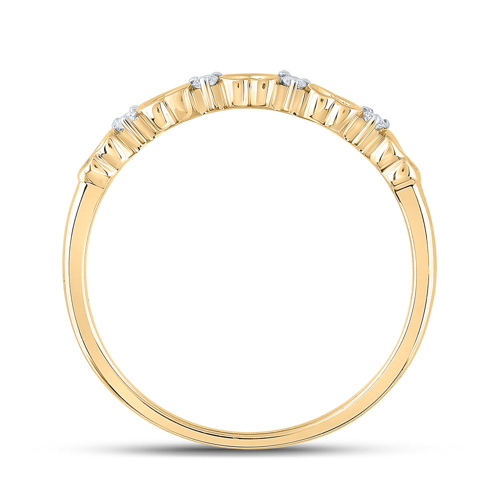 10K Yellow Or White Or Rose Gold Womens Round Diamond Heart Ring , Womens Size: 5-10