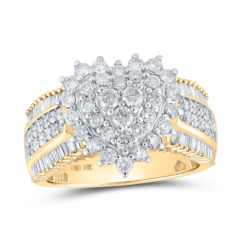 10kt Yellow Gold 1 1/2 Cttw Diamond Bridal Wedding Engagement Anniversary Ring, Women Size: 5-9