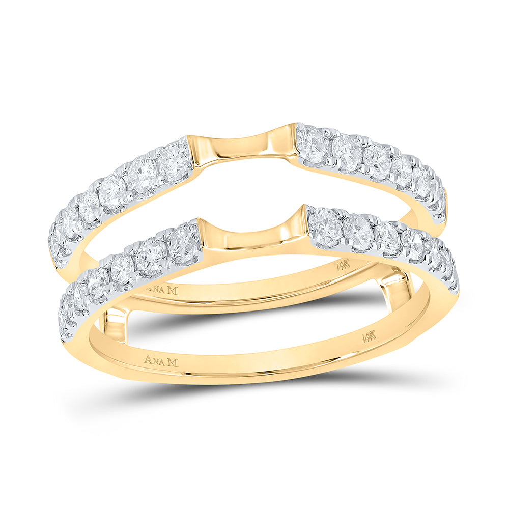 14K White Or Yellow Gold Womens Round Diamond Wrap Enhancer Wedding Band , Womens Size: 5-10