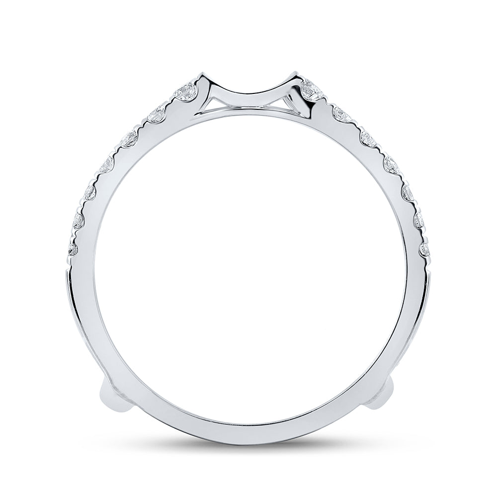 14K White Or Yellow Gold Womens Round Diamond Wrap Enhancer Wedding Band , Womens Size: 5-10