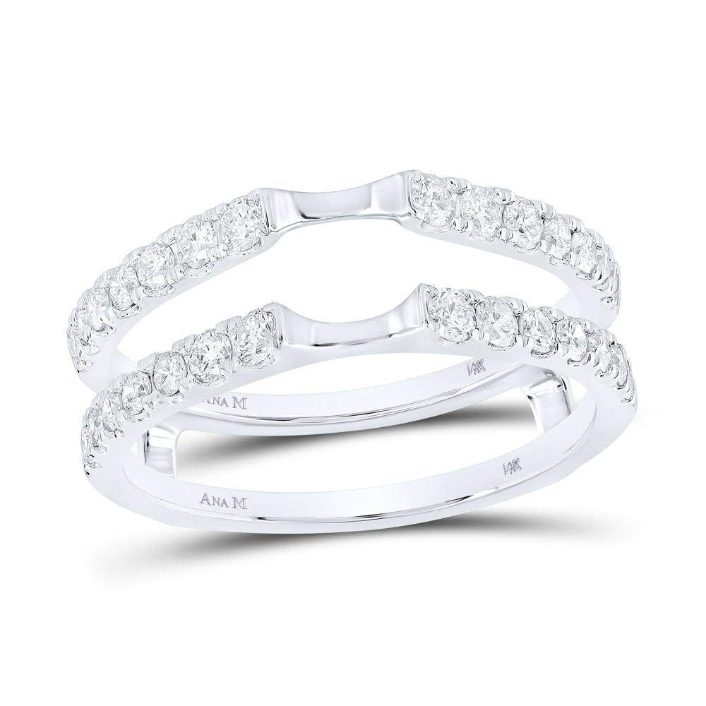 14K White Or Yellow Gold Womens Round Diamond Wrap Enhancer Wedding Band , Womens Size: 5-10