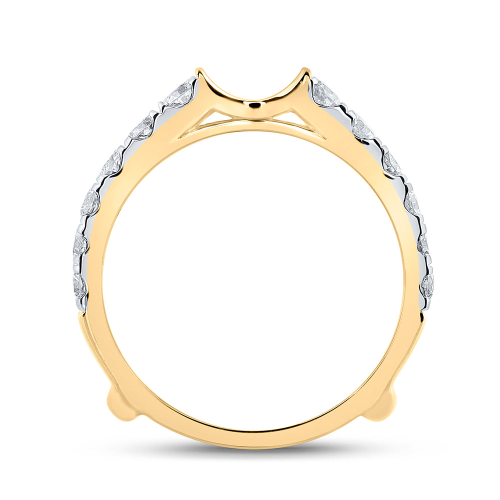 14K White Or Yellow Gold Womens Round Diamond Wrap Enhancer Wedding Band, Womens Size: 5-10