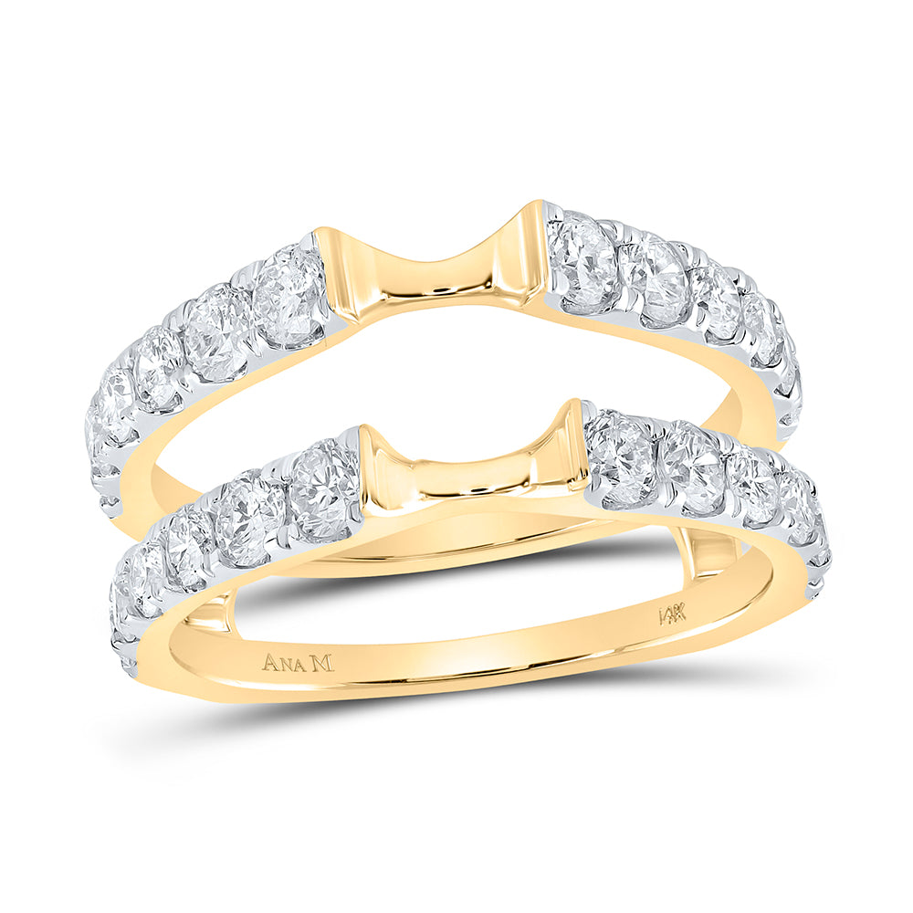 14K White Or Yellow Gold Womens Round Diamond Wrap Enhancer Wedding Band, Womens Size: 5-10