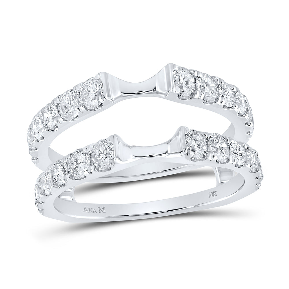 14K White Or Yellow Gold Womens Round Diamond Wrap Enhancer Wedding Band, Womens Size: 5-10