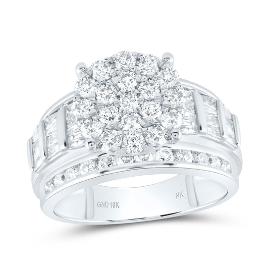 10kt White Gold 2 Cttw Diamond Bridal Wedding Engagement Anniversary Ring, Women Size: 5-9