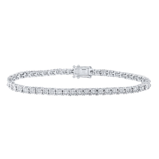 Sterling Silver 1 Cttw Diamond Bracelet
