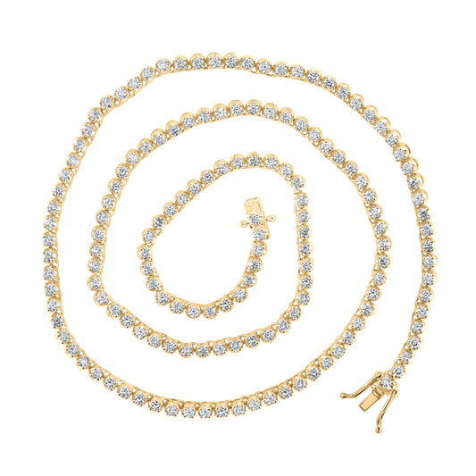 14kt Yellow Gold 8 5/8 Cttw Diamond Tennis Chain, Length: 20 Inch