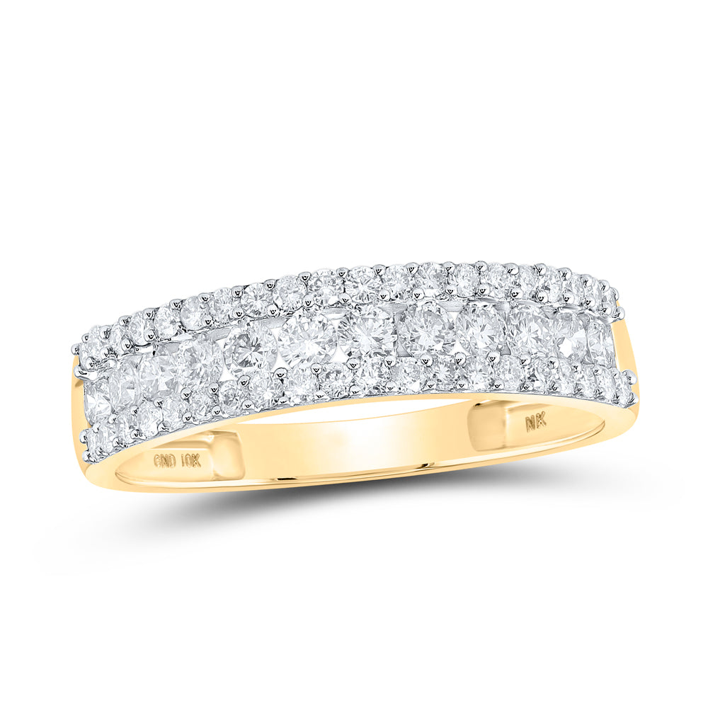 14K White Or Yellow Gold His Hers Round Diamond Cluster Matching Wedding Set, Womens Size: 5-10, Mens Size: 7-13