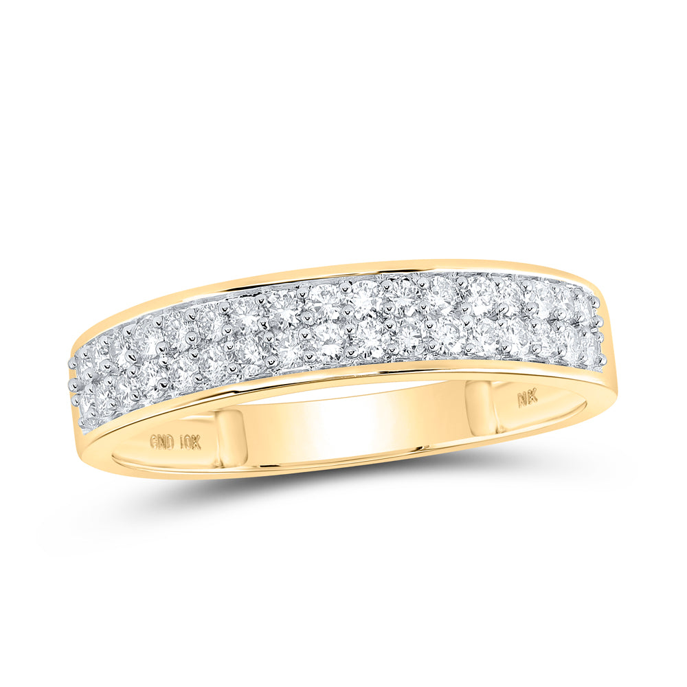14K White Or Yellow Gold His Hers Round Diamond Cluster Matching Wedding Set, Womens Size: 5-10, Mens Size: 7-13