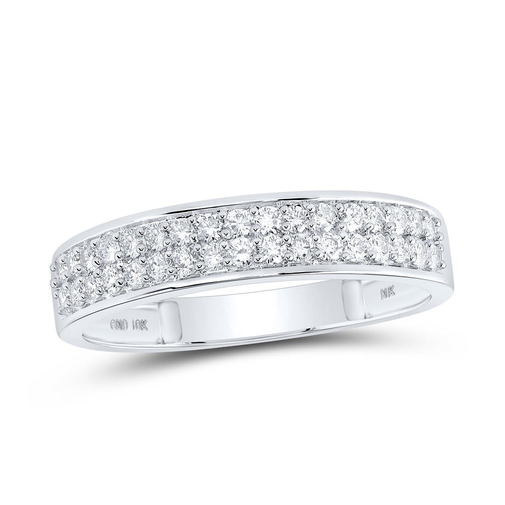 14K White Or Yellow Gold His Hers Round Diamond Cluster Matching Wedding Set, Womens Size: 5-10, Mens Size: 7-13
