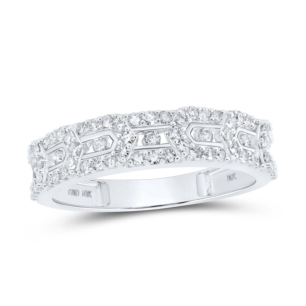 10K White Gold His Hers Round Diamond Cluster Matching Wedding Set 1-3/8 Cttw, Womens Size: 5-10, Mens Size: 7-13