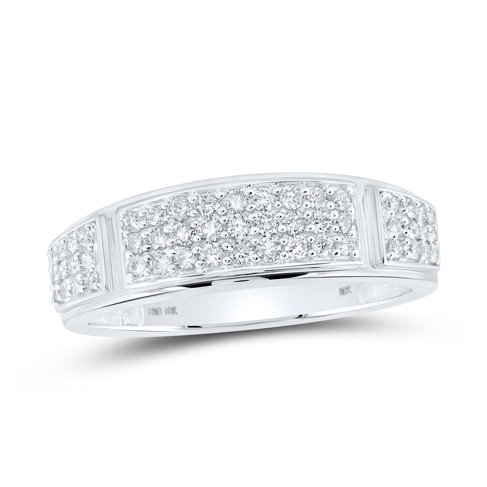 10K White Or Yellow Gold His Hers Round Diamond Cluster Matching Wedding Set, Womens Size: 5-10, Mens Size: 7-13
