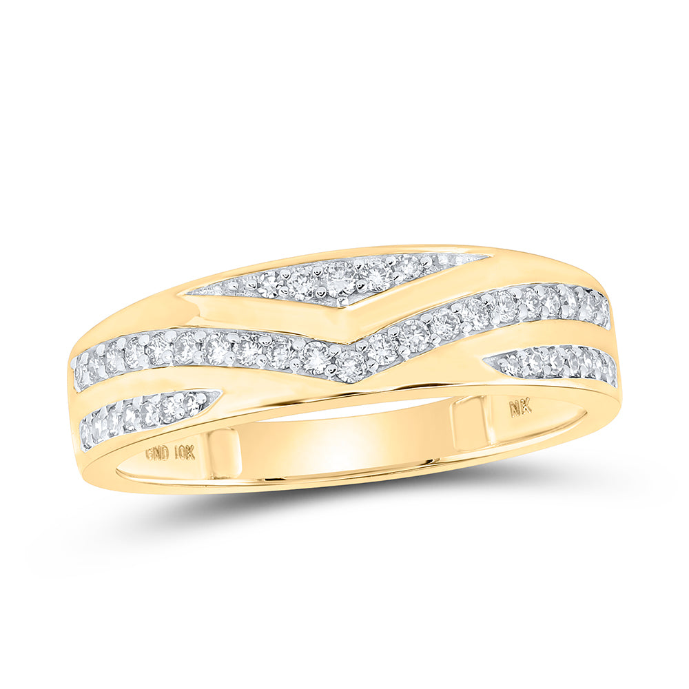 10K White Or Yellow Gold His Hers Round Diamond Cluster Matching Wedding Set, Womens Size: 5-10, Mens Size: 7-13