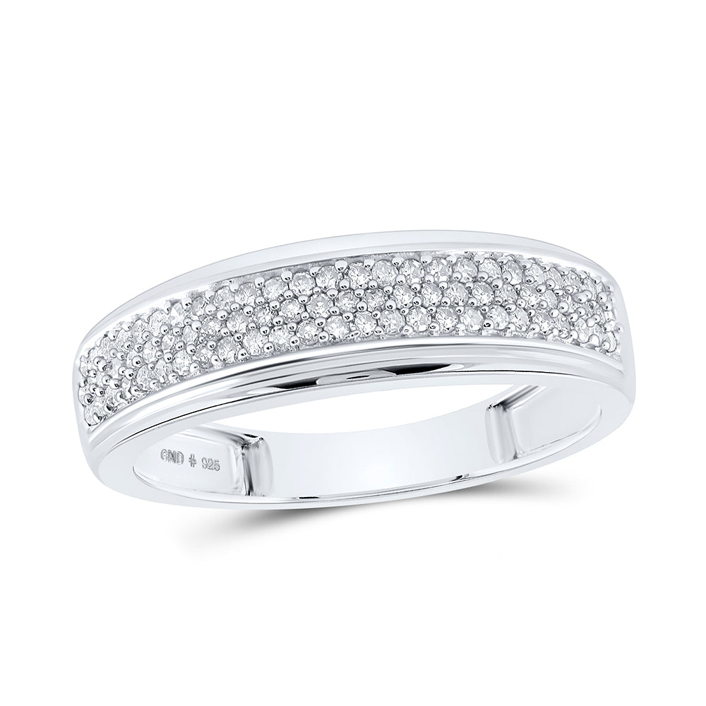 Sterling Silver His Hers Round Diamond Heart Matching Wedding Set 7/8ctw, Womens Size: 5-10, Mens Size: 7-13
