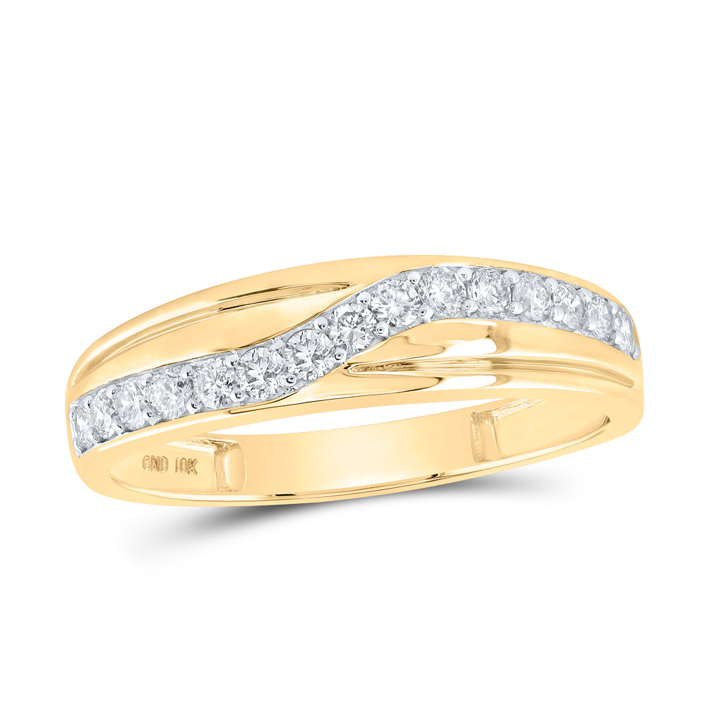 10K Yellow Gold His Hers Round Diamond Cluster Matching Wedding Set 1-1/4ctw, Womens Size: 5-10, Mens Size: 7-13