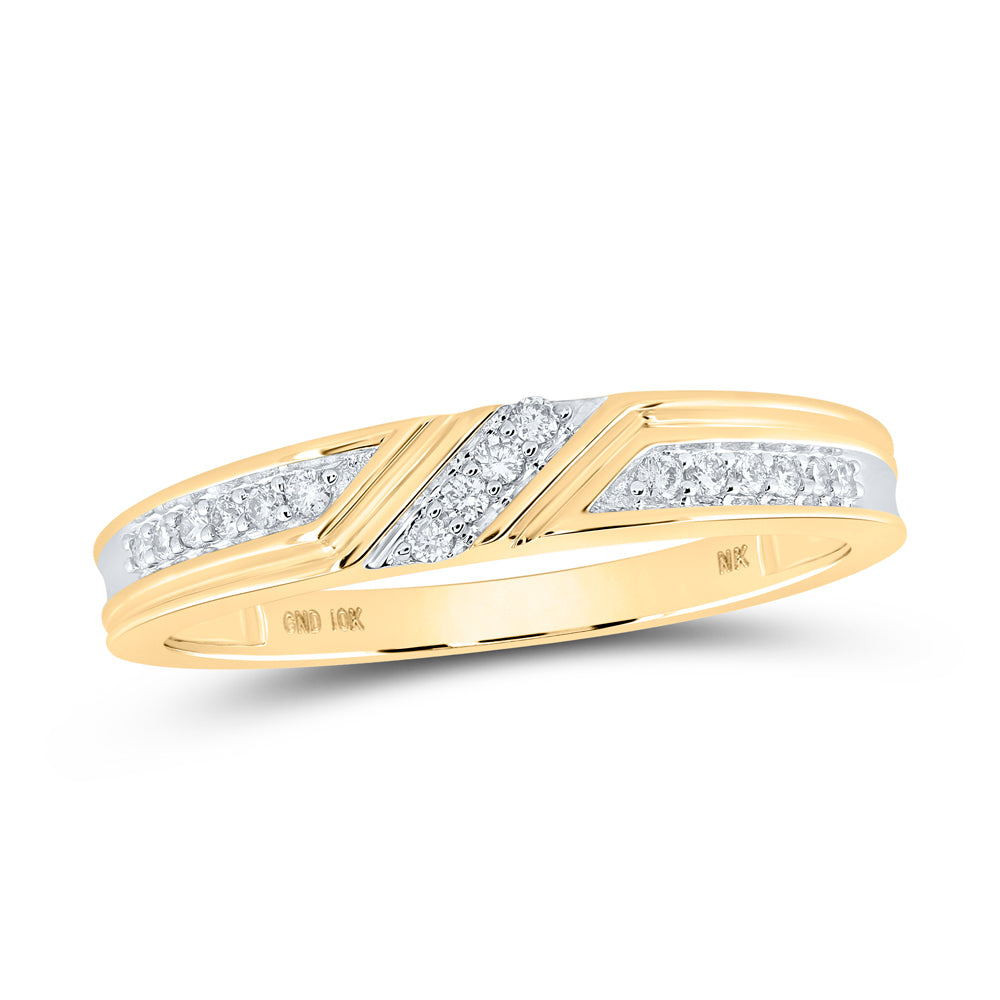 14kt Yellow Gold His & Hers 1/2 Cttw Diamond Bridal Wedding Ring Band Set, Women Size: 5-9, Men Size: 8-12