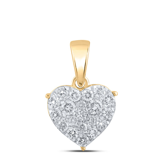 10kt Yellow Gold 1/2 Cttw Diamond Heart Pendant