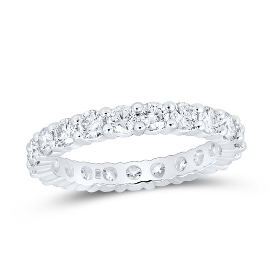 10kt White Gold 2 1/2 Cttw Diamond Eternity Wedding Engagement Anniversary Band, Women Size: 5-9