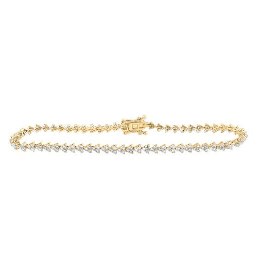 14kt Yellow Gold 1 7/8 Cttw Diamond Tennis Bracelet, Length: 7 Inch