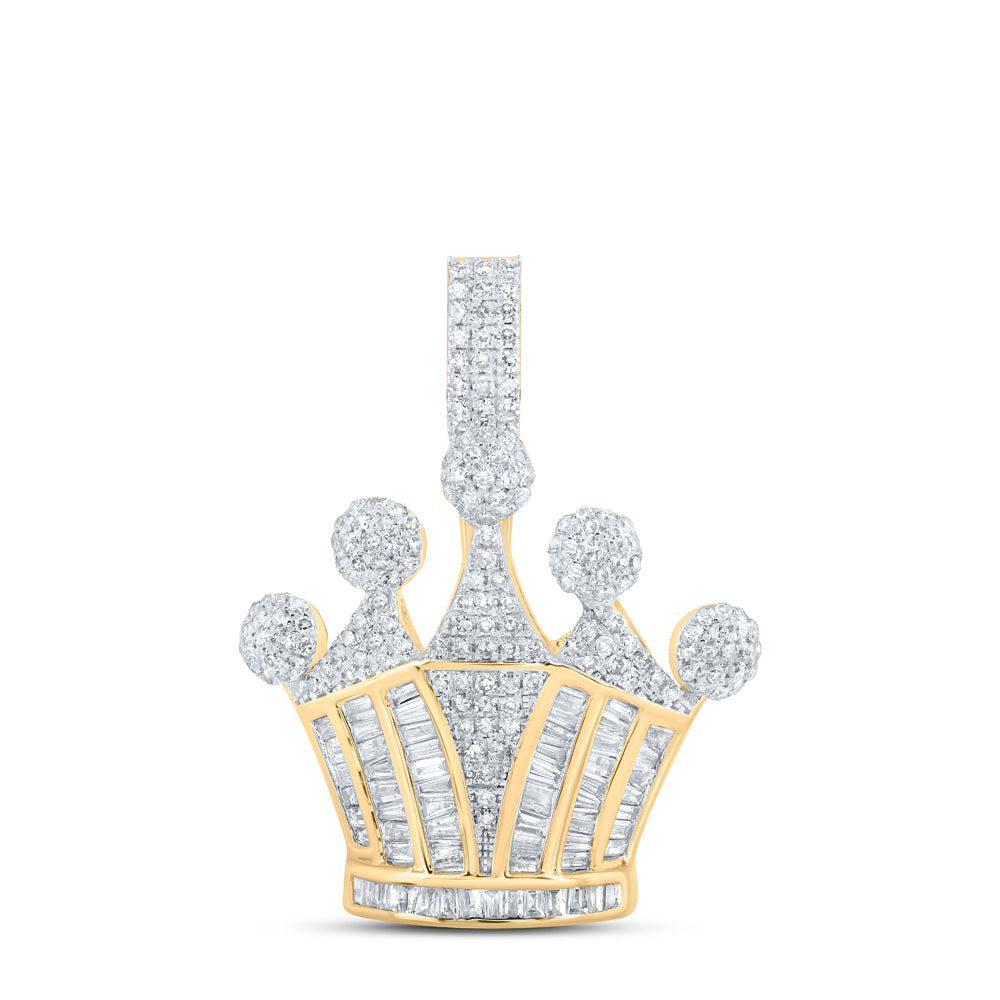 10kt Yellow Gold 1 5/8 Cttw Diamond Crown Pendant