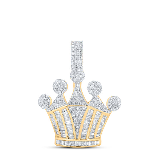 10kt Yellow Gold 1 5/8 Cttw Diamond Crown Pendant