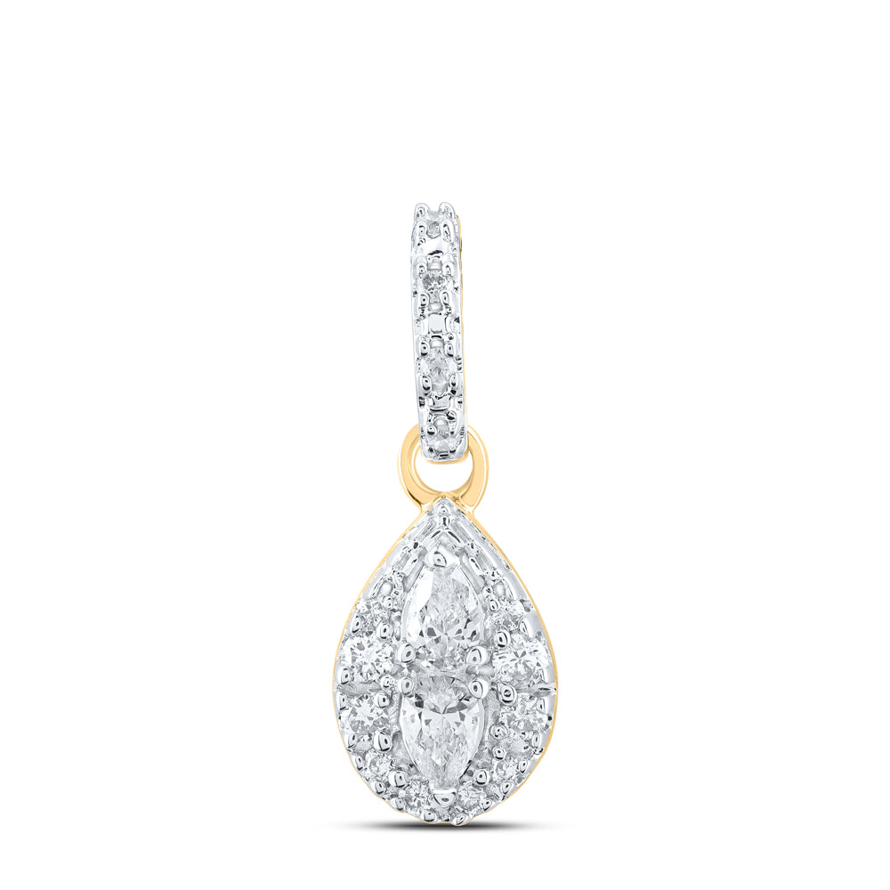 10kt Yellow Gold 1/6 Cttw Diamond Ana M Fashion Pendant