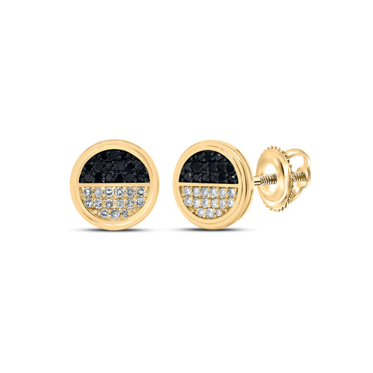 10kt Yellow Gold 1/4 Cttw Diamond Round Shape Earring