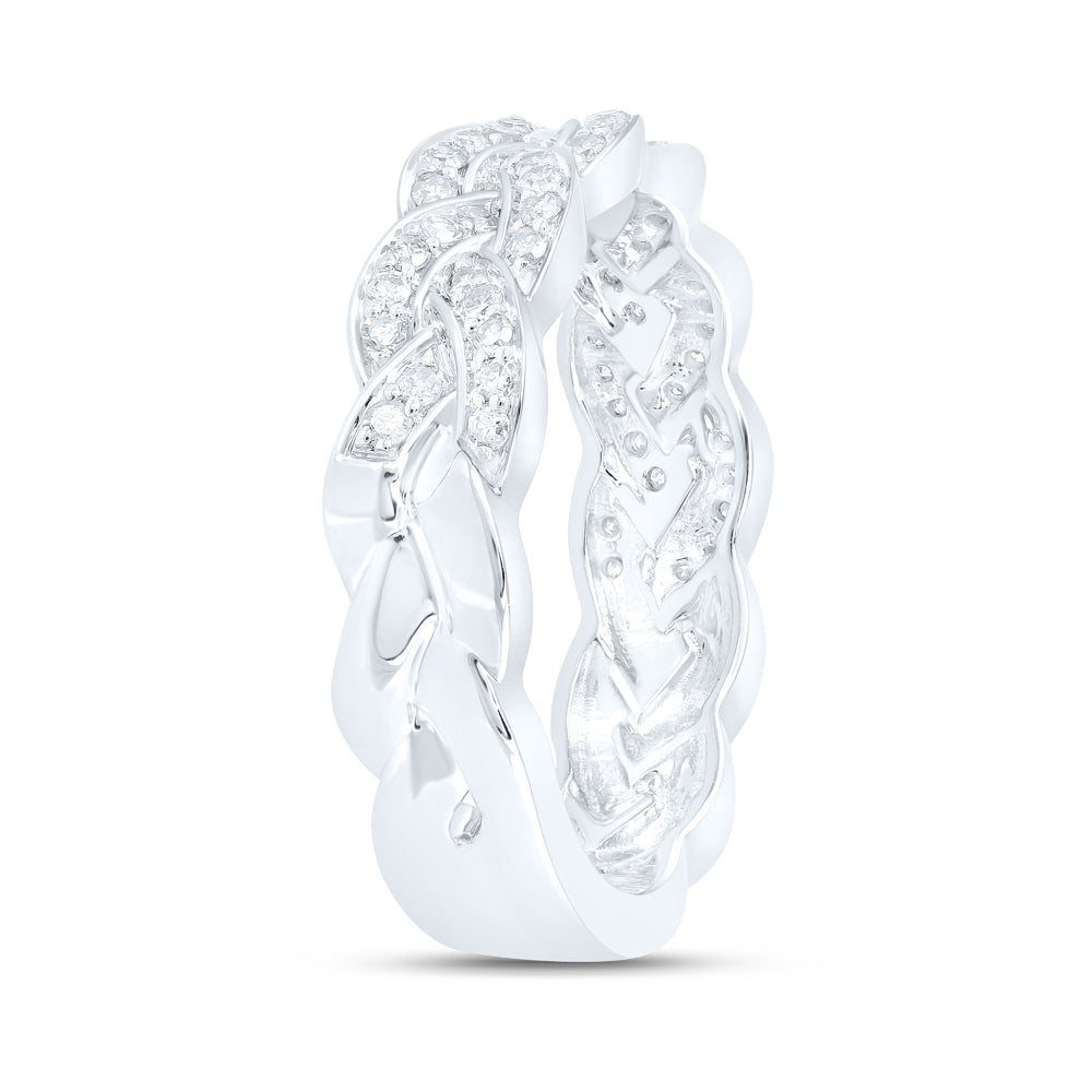 10K Yellow Or White Or Rose Gold Womens Round Diamond Braid Band Ring , Womens Size: 5-10