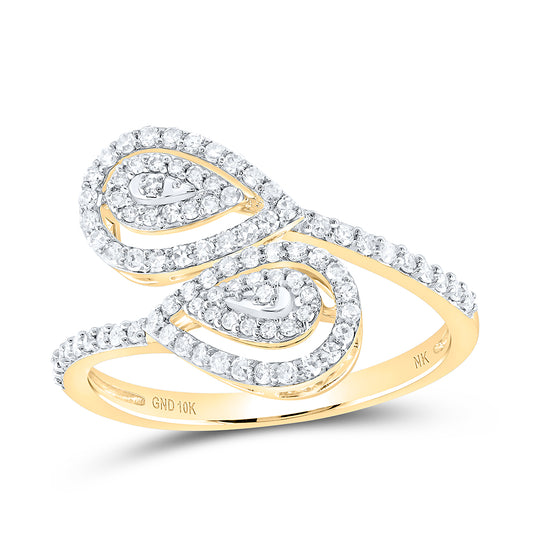 10kt Yellow Gold 3/8 Cttw Wedding Engagement Anniversary Diamond Ring, Women Size: 5-9