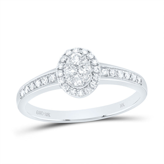 10kt White Gold 1/4 Cttw Wedding Engagement Anniversary Diamond Ring, Women Size: 5-9