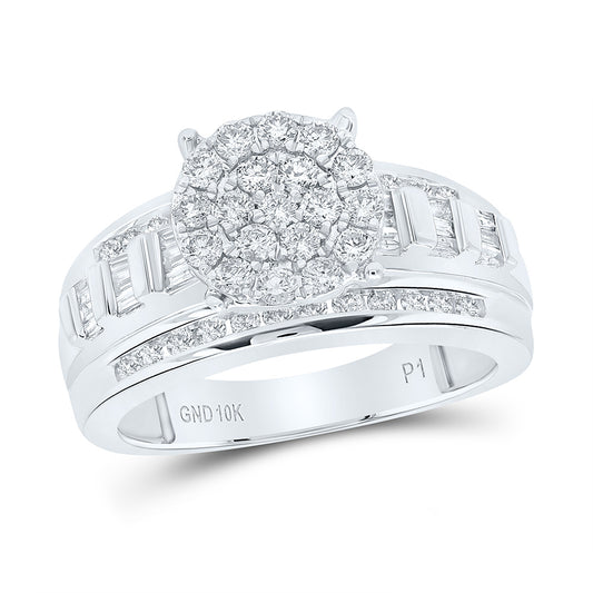 10kt White Gold 1 Cttw Wedding Engagement Anniversary Diamond Ring, Women Size: 5-9