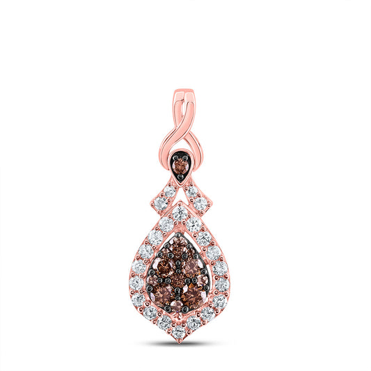 10kt Rose Gold 1/2 Cttw Diamond Cognac Pendant