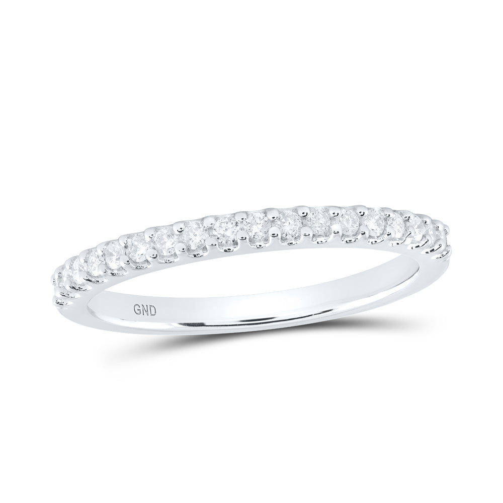 14kt White Gold 1/6 Cttw Diamond Fashion Bridal Wedding Engagement Anniversary Womens Band, Women Size: 5-9