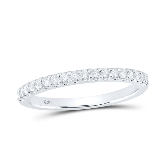 14kt White Gold 1/6 Cttw Diamond Fashion Bridal Wedding Engagement Anniversary Womens Band, Women Size: 5-9